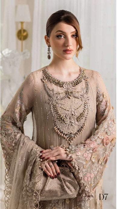 3 Piece Unstitched Embroidered Chiffon Suit | MPC-25-107