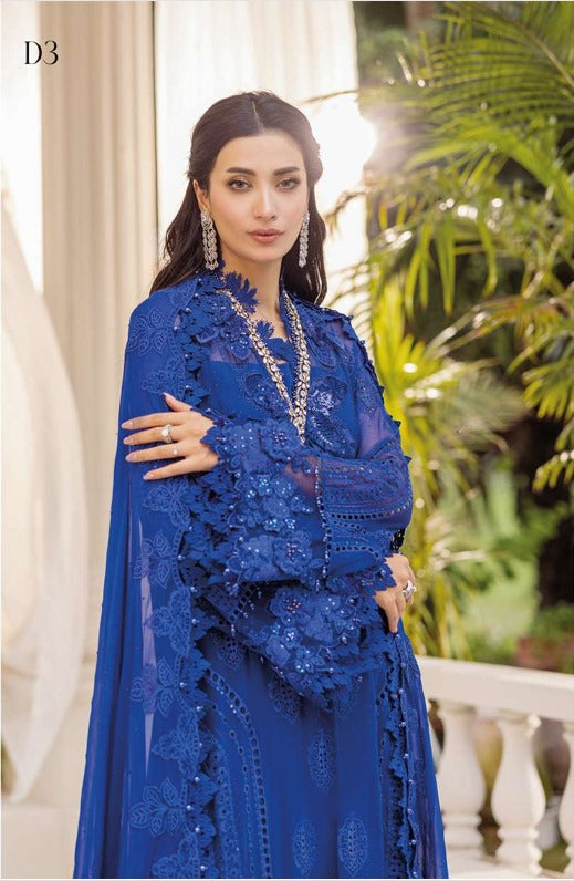 3 Piece Unstitched Embroidered Chiffon Suit | MPC-25-103