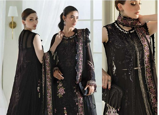 3 Piece Unstitched Embroidered Chiffon Suit | MPC-25-104