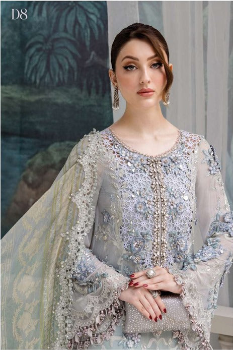 3 Piece Unstitched Embroidered Chiffon Suit | MPC-25-108