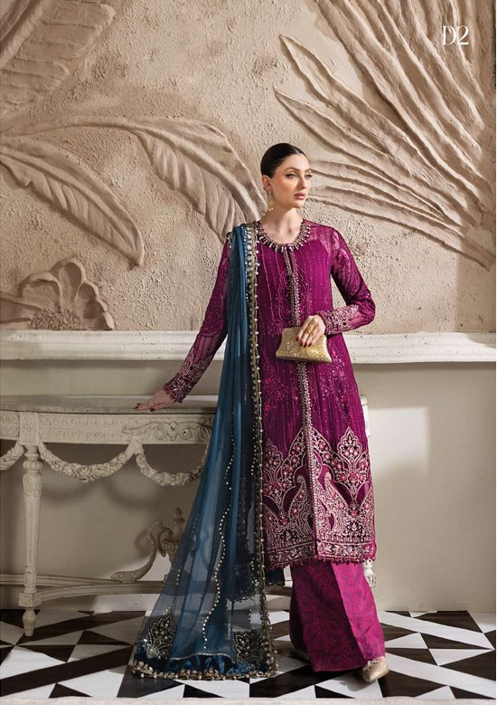 3 Piece Unstitched Embroidered Chiffon Suit | MPC-25-102