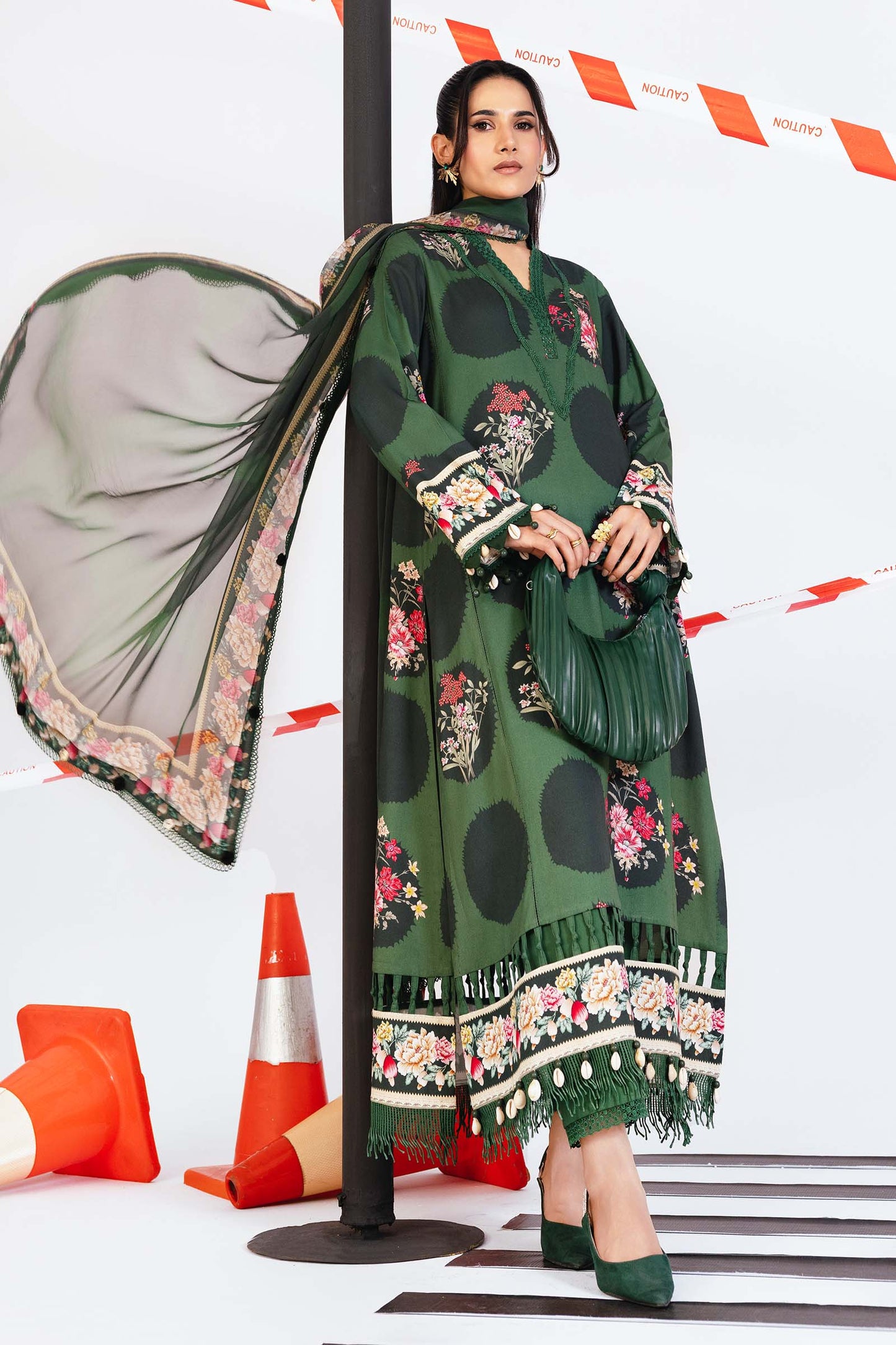 3 Pc Unstitched Printed Marina Twill Suit