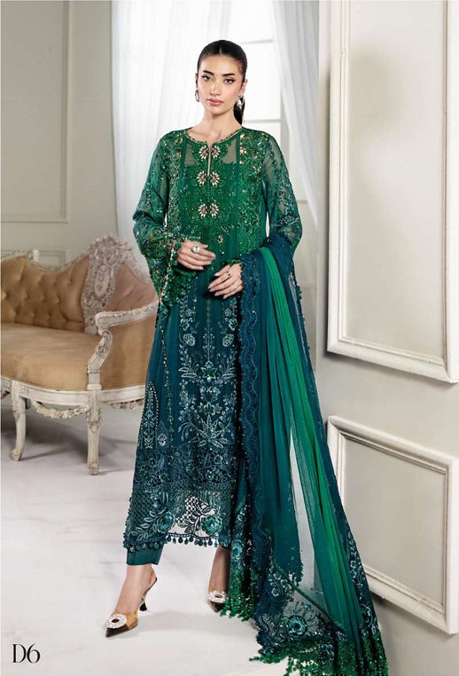 3 Piece Unstitched Embroidered Chiffon Suit | MPC-25-106
