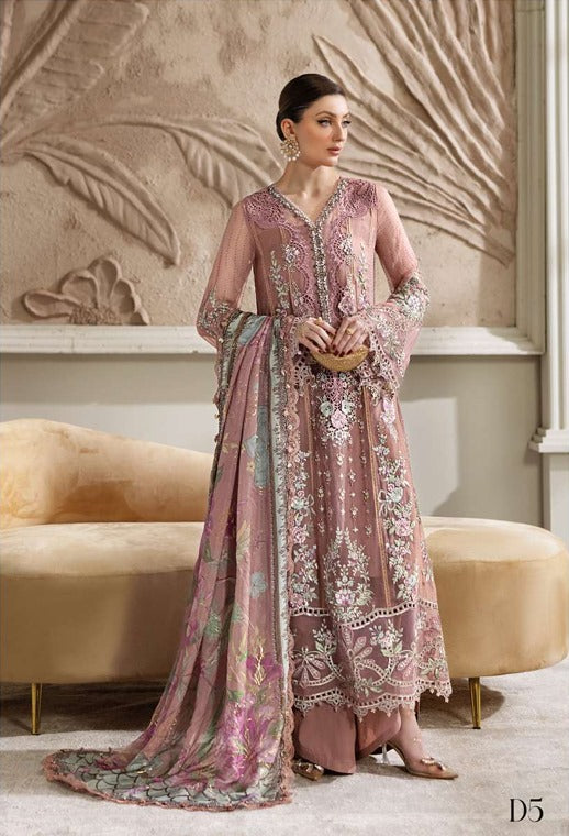 3 Piece Unstitched Embroidered Chiffon Suit | MPC-25-105