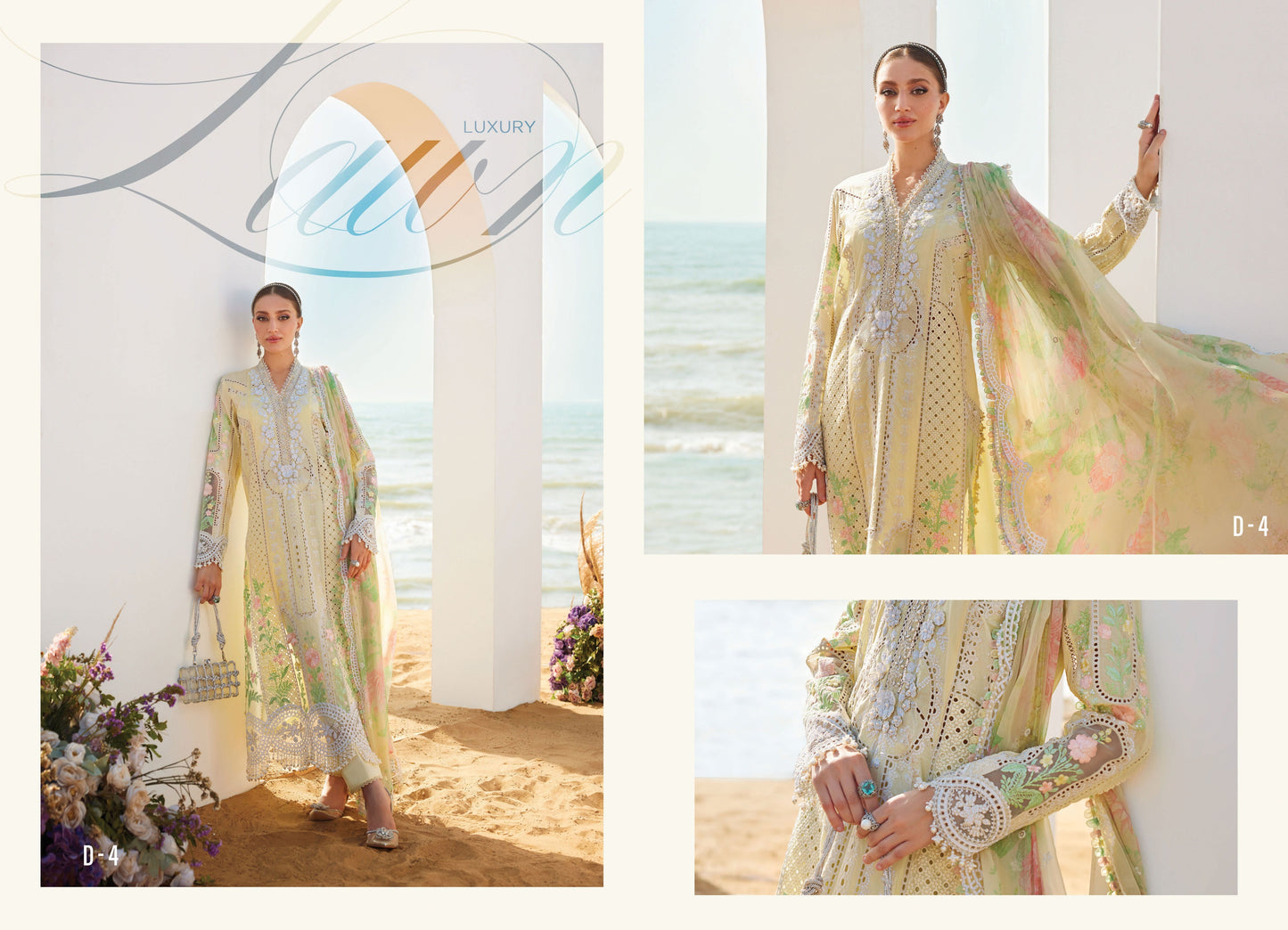 3 Piece Unstitched Embroidered Lawn Suit