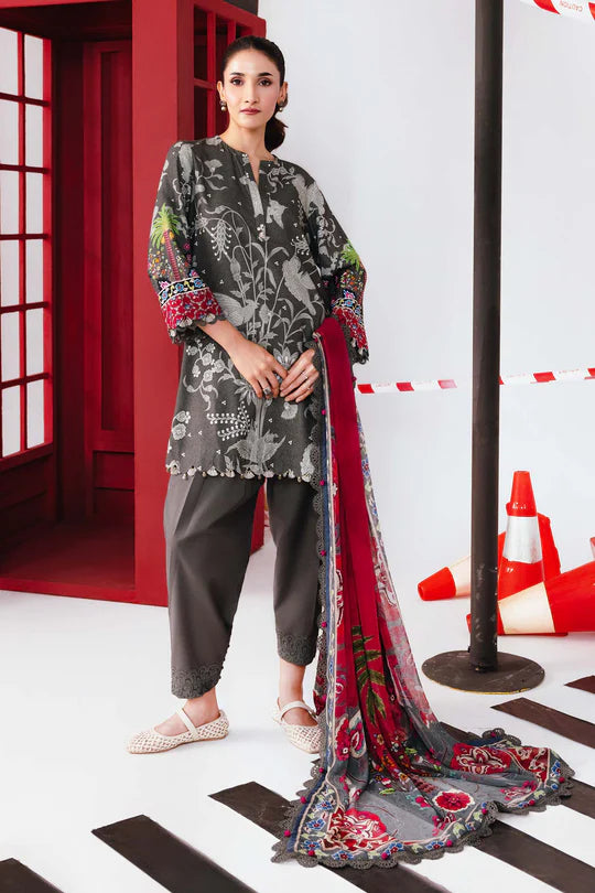 3 Pc Unstitched Printed Marina Twill Suit