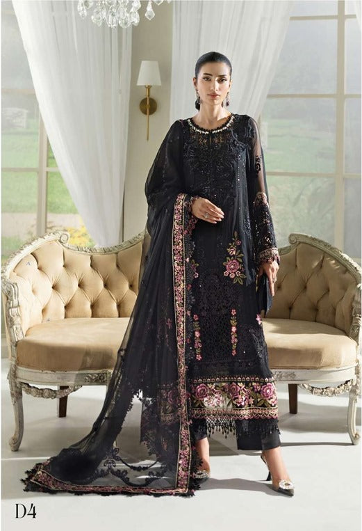 3 Piece Unstitched Embroidered Chiffon Suit | MPC-25-104